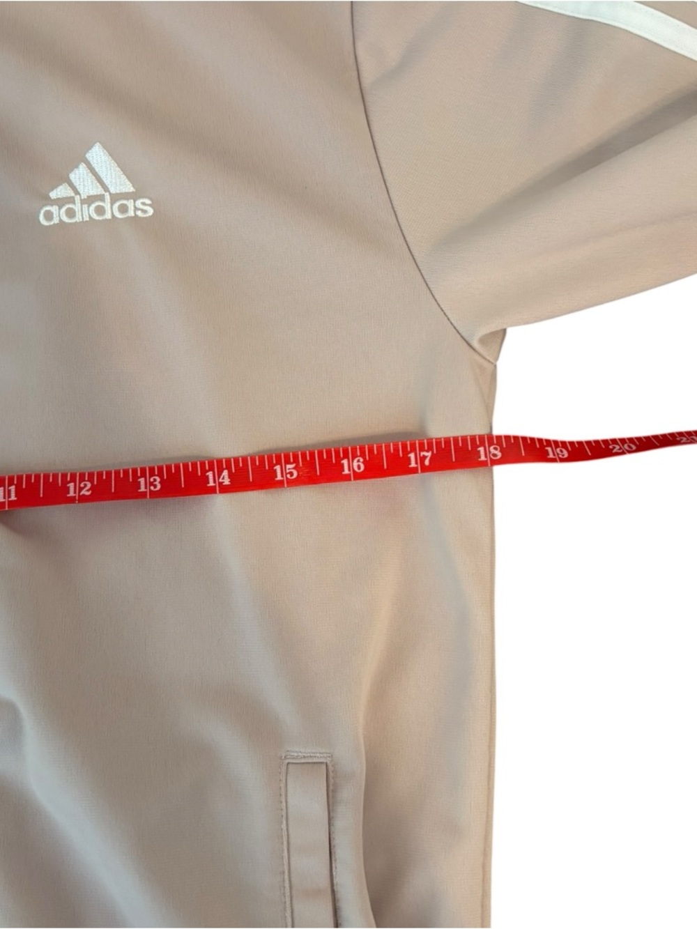 Adidas 3 Stripe Tracksuit Set Beige Taupe Jacket Joggers Womens Size S - Picture 6 of 9